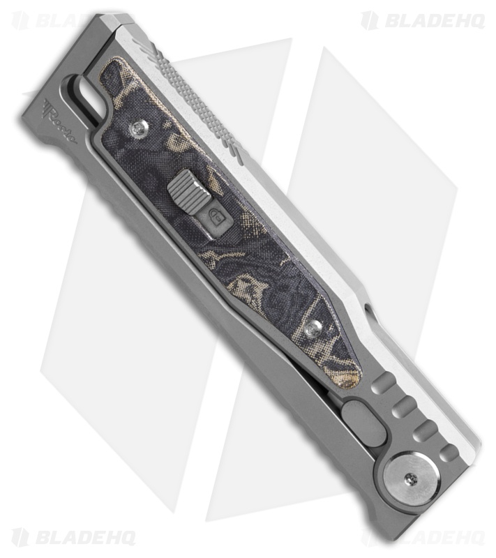 Reate EXO-M Drop Point Gravity Knife Titanium/Burl Linen Micarta (3.25" SW)