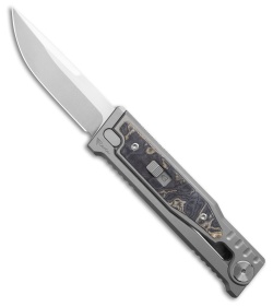 Reate EXO-M Drop Point Gravity Knife Titanium/Burl Linen Micarta (3.25" SW)