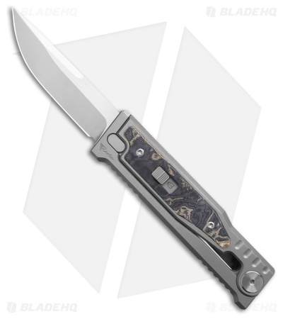 Reate EXO-M Drop Point Gravity Knife Titanium/Burl Linen Micarta (3.25" SW)