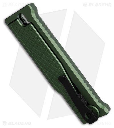 Reate EXO-M Tanto Gravity Knife Green Frag Aluminum (3.2" Black PVD Elmax)