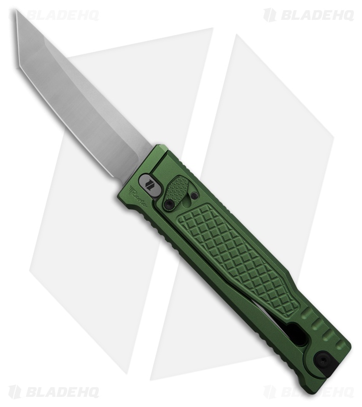 Reate EXO-M Tanto Gravity Knife Green Frag Aluminum (3.2" Satin Elmax)