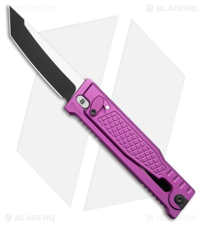 Reate EXO-M Tanto Gravity Knife Purple Frag Aluminum (3.2" Black PVD Elmax)