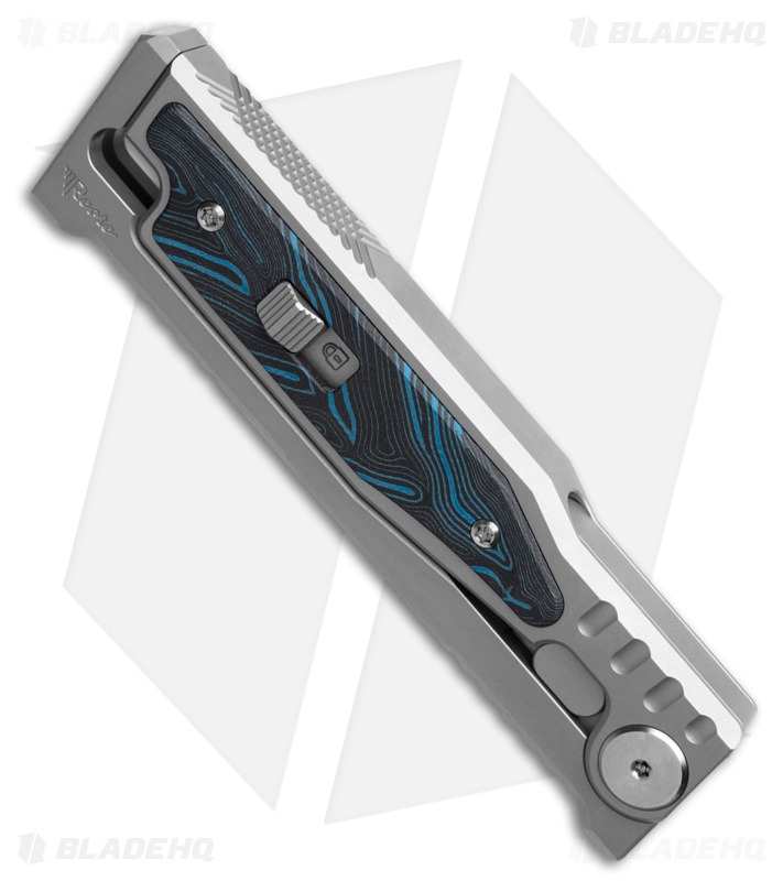 Reate EXO-M Tanto Gravity Knife Titanium/Black Blue G-10 (3.25" All Satin)