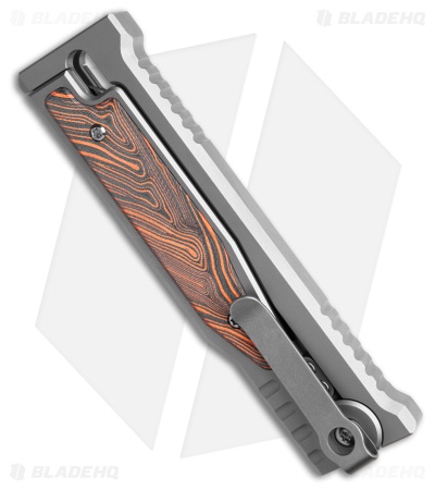 Reate EXO-M Tanto Gravity Knife Titanium/Black Orange G-10 (3.25" All Satin)