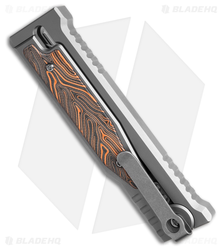 Reate EXO-M Tanto Gravity Knife Titanium/Black Orange G-10 (3.25" SW/Satin)