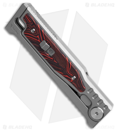 Reate EXO-M Tanto Gravity Knife Titanium/Black Red G-10 (3.25" All Satin)