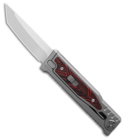 Reate EXO-M Tanto Gravity Knife Titanium/Black Red G-10 (3.25" All Satin)