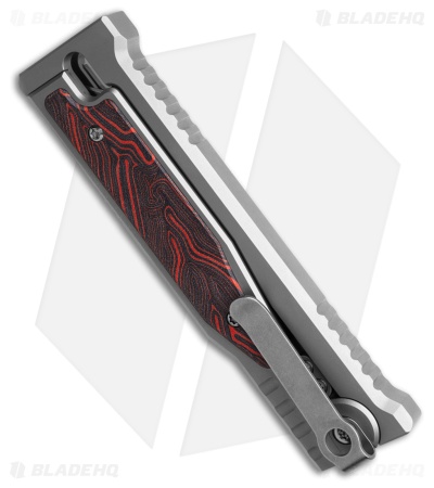 Reate EXO-M Tanto Gravity Knife Titanium/Black Red G-10 (3.25" SW/Satin)