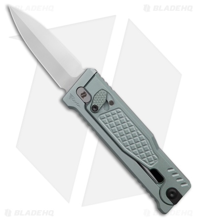 Reate EXO Mini Dagger Gravity Knife Gray Frag Aluminum (2.6" Satin Elmax)