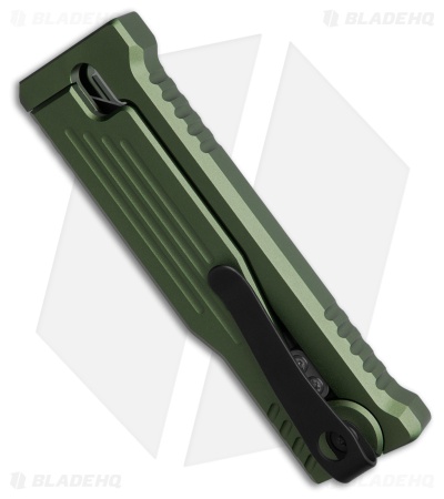 Reate EXO Mini Tanto Gravity Knife Green Aluminum (2.6" Satin Nitro-V )
