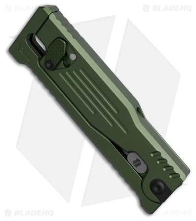 Reate EXO Mini Tanto Gravity Knife Green Aluminum (2.6" Satin Nitro-V )