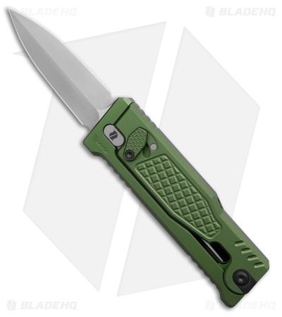 Reate EXO Mini Dagger Gravity Knife OD Green Frag Aluminum (2.6" Satin Elmax)