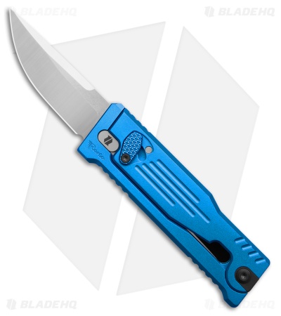 Reate EXO-Mini Drop Point Gravity Knife Blue Aluminum (2.6" Satin Nitro-V)