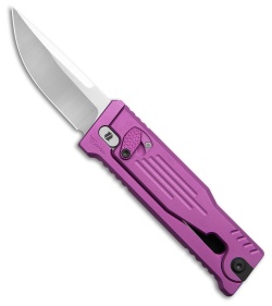 Reate EXO Mini Drop Point Gravity Knife Purple Aluminum (2.6" Satin Nitro-V )