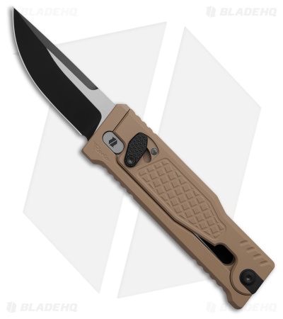 Reate EXO Mini Drop Point Gravity Knife Tan Frag Al (2.6" Two-Tone Elmax)
