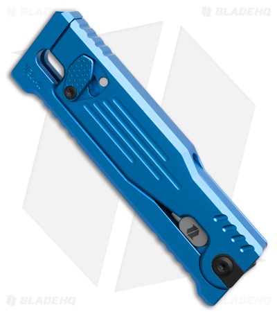Reate EXO-Mini Tanto Gravity Knife Blue Aluminum (2.6" Two-Tone Nitro-V)