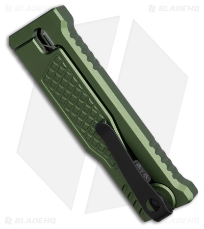 Reate EXO-Mini Tanto Gravity Knife OD Green Frag Aluminum (2.625" Satin Elmax)