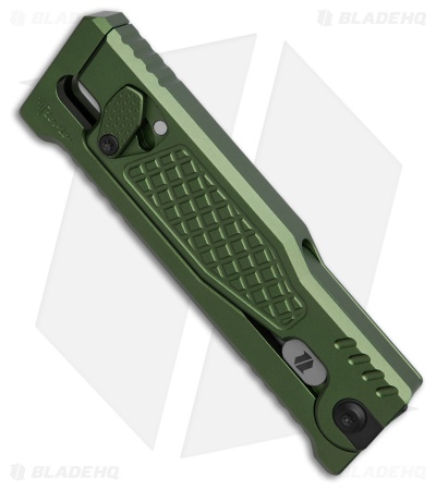 Reate EXO-Mini Tanto Gravity Knife OD Green Frag Aluminum (2.625" Satin Elmax)