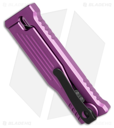 Reate EXO Mini Tanto Gravity Knife Purple Aluminum (2.6" Satin Nitro-V )