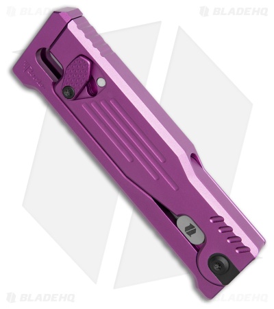 Reate EXO Mini Tanto Gravity Knife Purple Aluminum (2.6" Satin Nitro-V )
