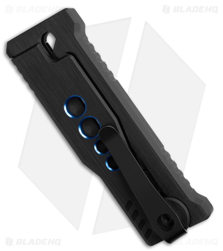 Reate EXO-U Gravity Knife Black w/ Blue Speedhole Aluminum (2.3" Utility)