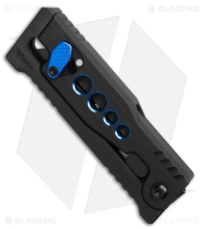 Reate EXO-U Gravity Knife Black w/ Blue Speedhole Aluminum (2.3" Utility)