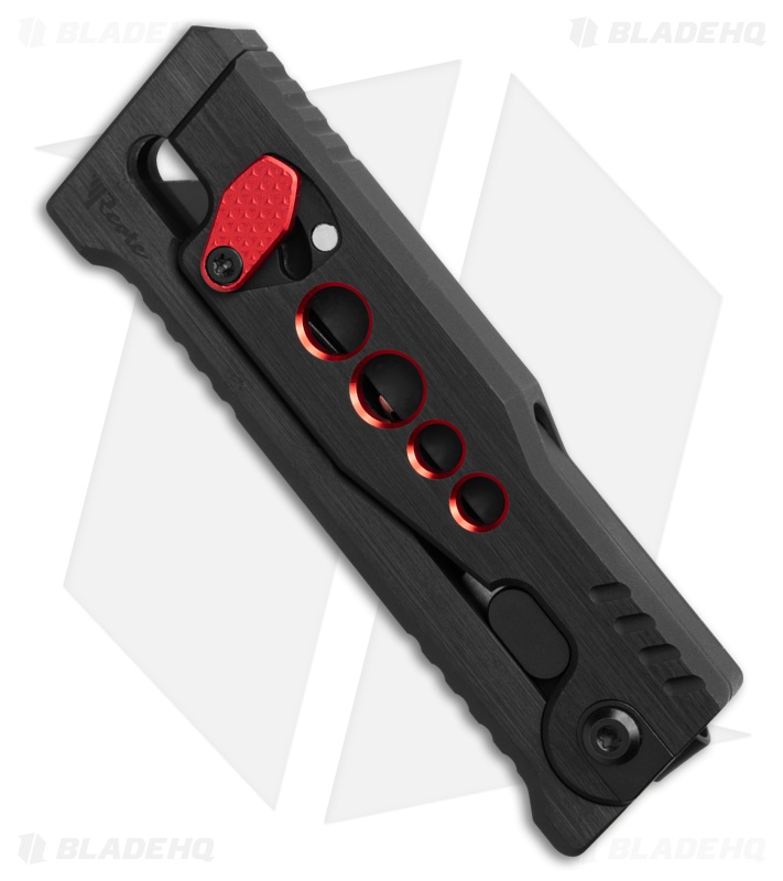 Reate EXO-U Gravity Knife Black w/ Red Speedhole Aluminum (2.3" Utility)
