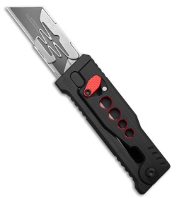 Reate EXO-U Gravity Knife Black w/ Red Speedhole Aluminum (2.3" Utility)