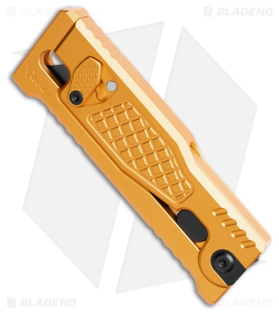 Reate EXO-U Gravity Knife Gold Diamond Frag Pattern Aluminum (2.3" Utility)