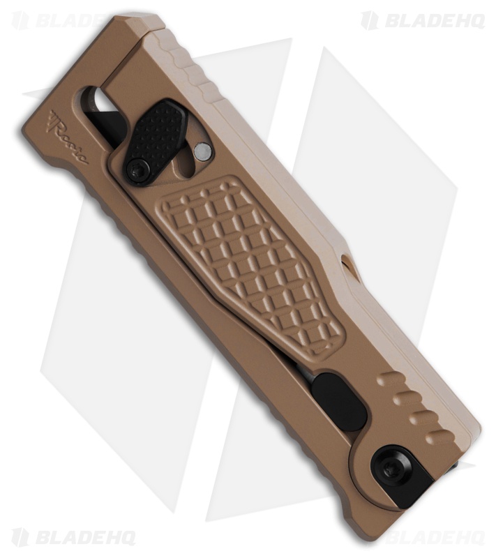 Reate EXO-U Gravity Knife Tan Diamond Frag Pattern Aluminum (2.3" Utility)