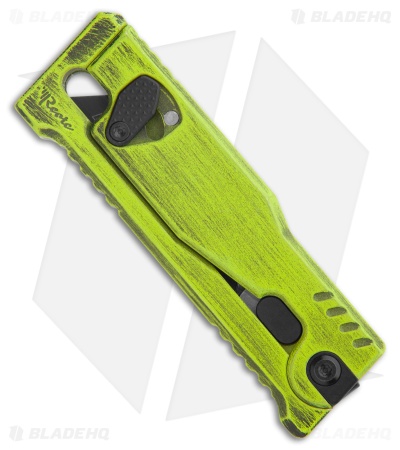 Reate EXO-U Utility Blade Gravity Knife Distressed Green Aluminum (2.3" Utility)