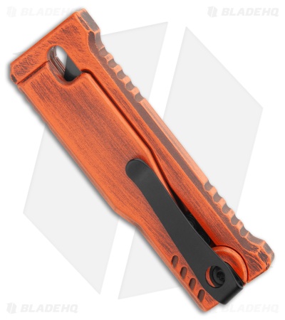 Reate EXO-U Utility Blade Gravity Knife Distressed Orange Al (2.3" Utility)