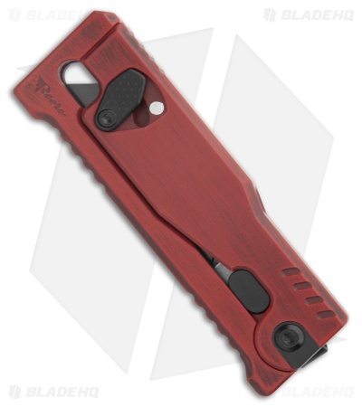 Reate EXO-U Utility Blade Gravity Knife Distressed Red Aluminum (2.3" Utility)