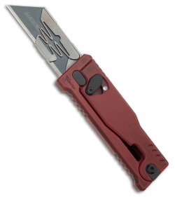 Reate EXO-U Utility Blade Gravity Knife Distressed Red Aluminum (2.3&quot; Utility) | 220583