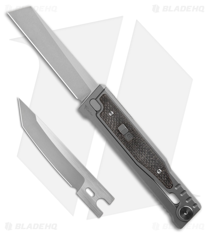 Reate OG EXO Coping Gravity Knife Titanium/Black Micarta (3.75" Stonewash)