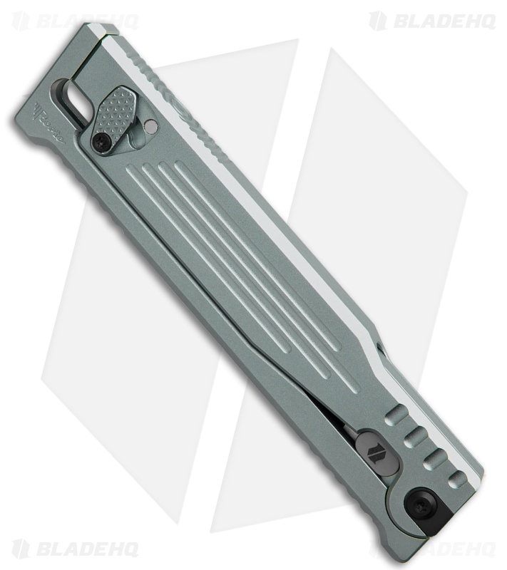 Reate EXO-OG Drop Point OTF Gravity Knife Gray Line Aluminum (3.75" Black)