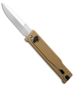 Reate EXO-OG Dagger OTF Gravity Knife Tan Frag Aluminum (3.75" Satin Elmax)