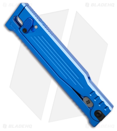 Reate EXO-OG Drop Point OTF Gravity Knife Blue Line Al (3.75" Satin Nitro-V)