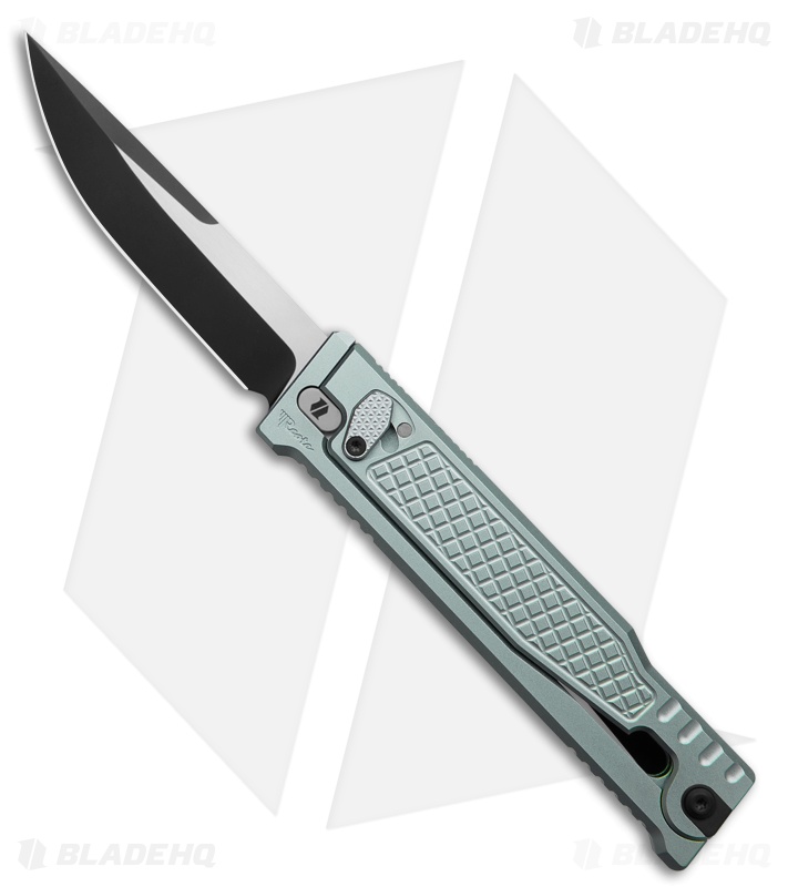 Reate EXO-OG Drop Point OTF Gravity Knife Gray Frag Pattern Al (3.75" Two-Tone)