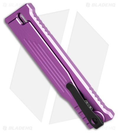 Reate EXO-OG Drop Point OTF Gravity Knife Purple Aluminum (3.75" Satin Nitro-V)