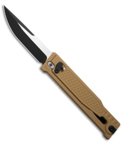 Reate EXO-OG Drop Point OTF Gravity Knife Tan Frag Aluminum (3.75" Two-Tone)