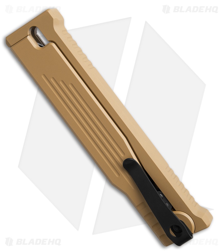 Reate EXO-OG Tanto OTF Gravity Knife Tan Aluminum (3.75" Black Nitro-V)