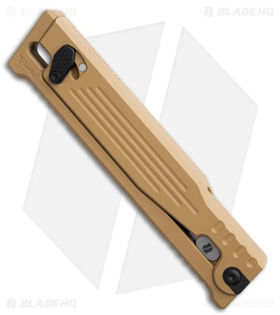 Reate EXO-OG Tanto OTF Gravity Knife Tan Aluminum (3.75" Black Nitro-V)