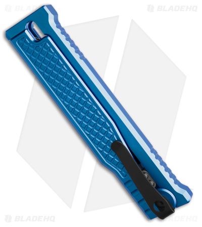 Reate EXO-OG Drop Point OTF Gravity Knife Blue Frag Al (3.75" Two-Tone Elmax)