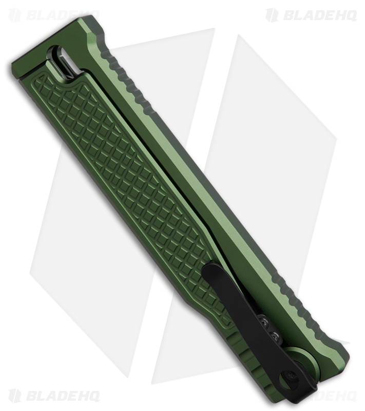 Reate EXO-OG Tanto OTF Gravity Knife OD Green Aluminum (3.75" Satin Bevel)