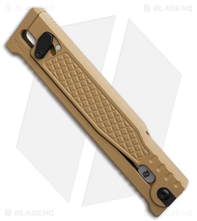 Reate EXO-OG Tanto OTF Gravity Knife Tan Frag Aluminum (3.75" Two-Tone Elmax)