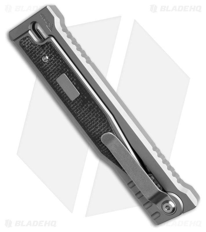 Reate OG EXO Drop Point OTF Knife Bead Blast Ti/Black Micarta Inlay (3.75" S/SW)