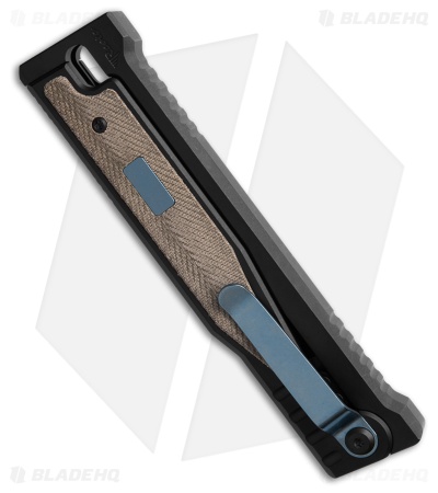 Reate OG EXO Drop Point OTF Knife Black Ti/Green Micarta Inlay (3.75" Two-Tone)