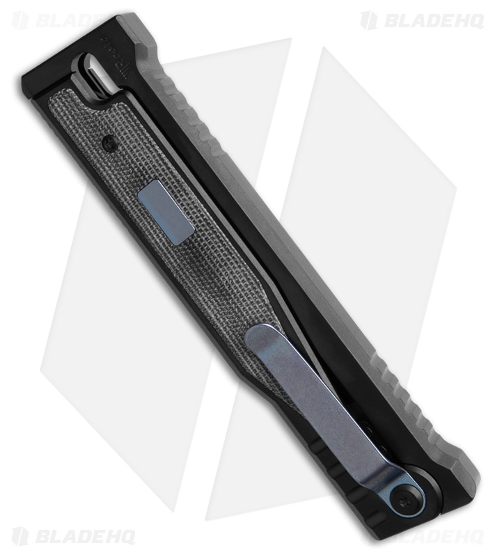 Reate OG EXO Drop Point OTF Knife Black Ti/Black Micarta Inlay (3.75" Two-Tone)