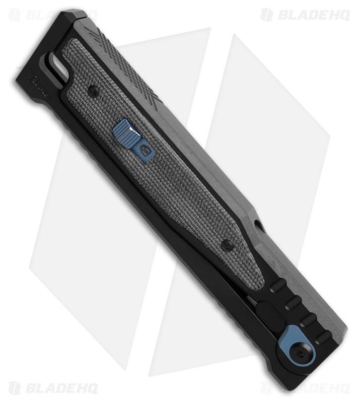 Reate OG EXO Drop Point OTF Knife Black Ti/Black Micarta Inlay (3.75" Two-Tone)